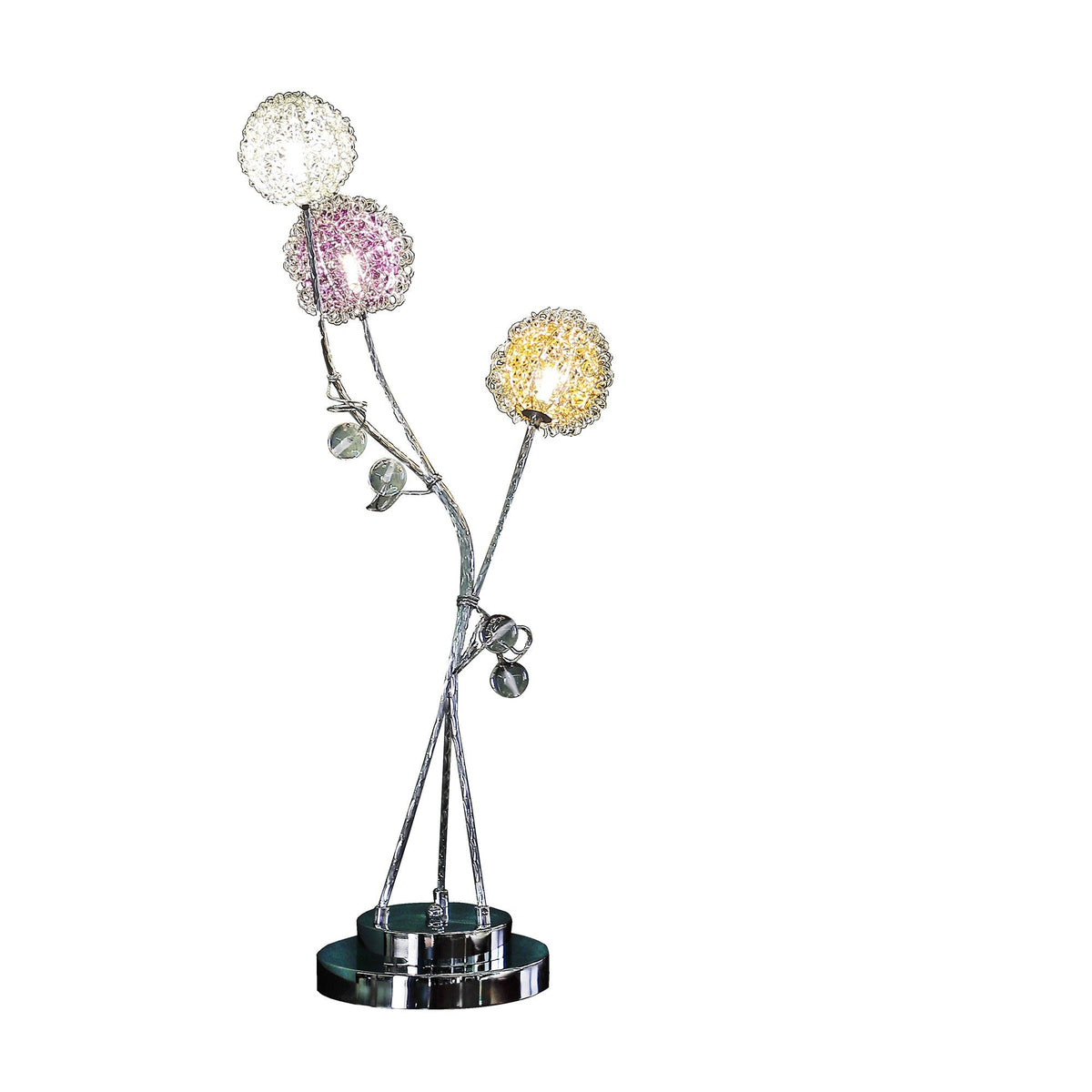 28" Clear Three Light Bedside Led Table Lamp W2B