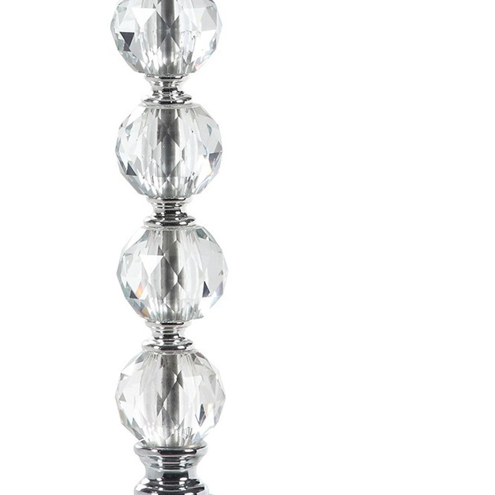 22" Crystal With Pink And White Dot Shade Table Lamp W2B