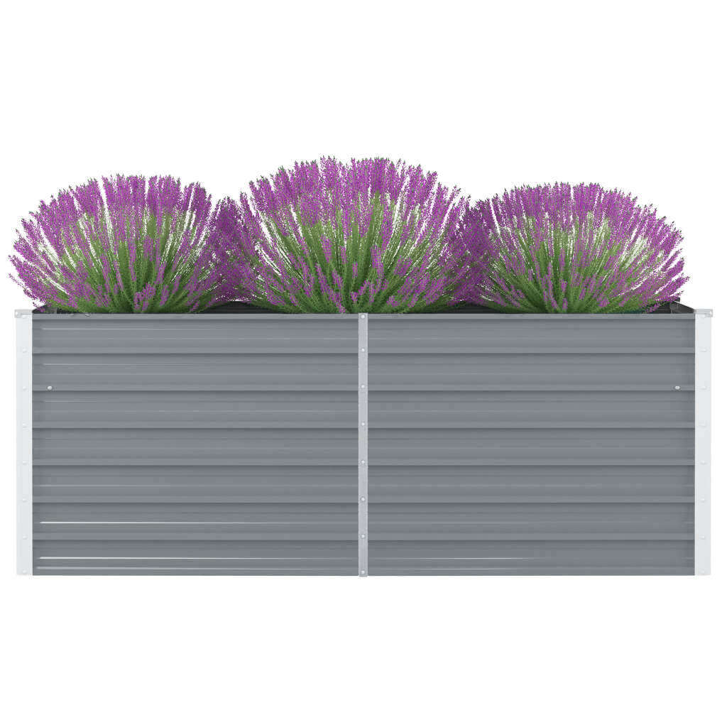 Raised Garden Bed 63"x31.5"x17.7" Galvanized Steel Gray W2B