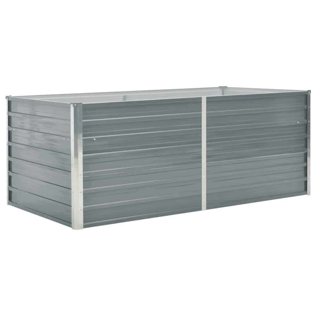 Raised Garden Bed 63"x31.5"x17.7" Galvanized Steel Gray W2B