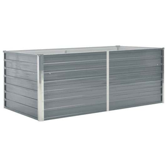 Raised Garden Bed 63"x31.5"x17.7" Galvanized Steel Gray W2B