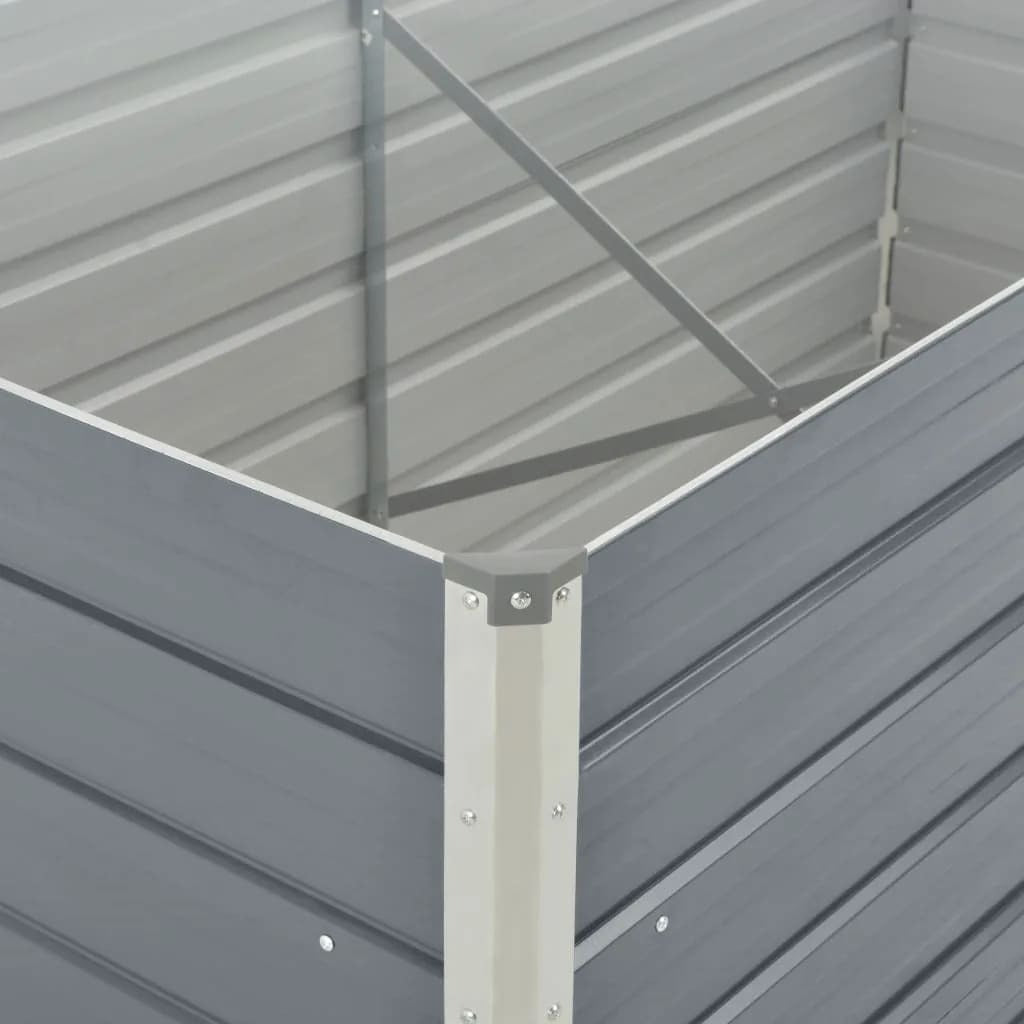 Raised Garden Bed 63"x31.5"x17.7" Galvanized Steel Gray W2B