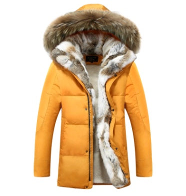 new down jacket men's long section Korean youth lovers men's winter large size coat thickening Accent Plus