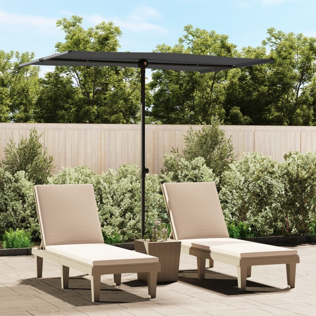 Garden Parasol with Aluminum Pole 6.6'x4.9'Anthracite W2B
