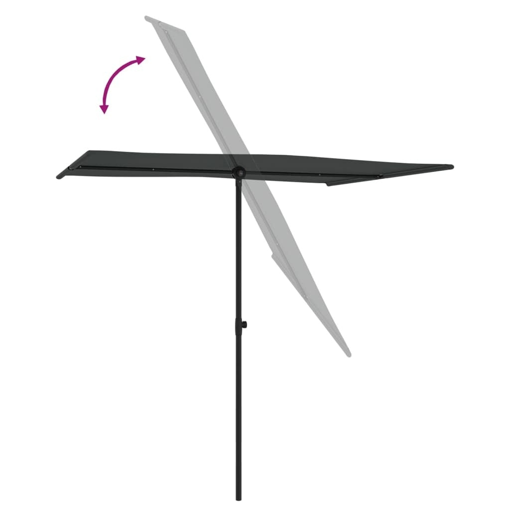 Garden Parasol with Aluminum Pole 6.6'x4.9'Anthracite W2B