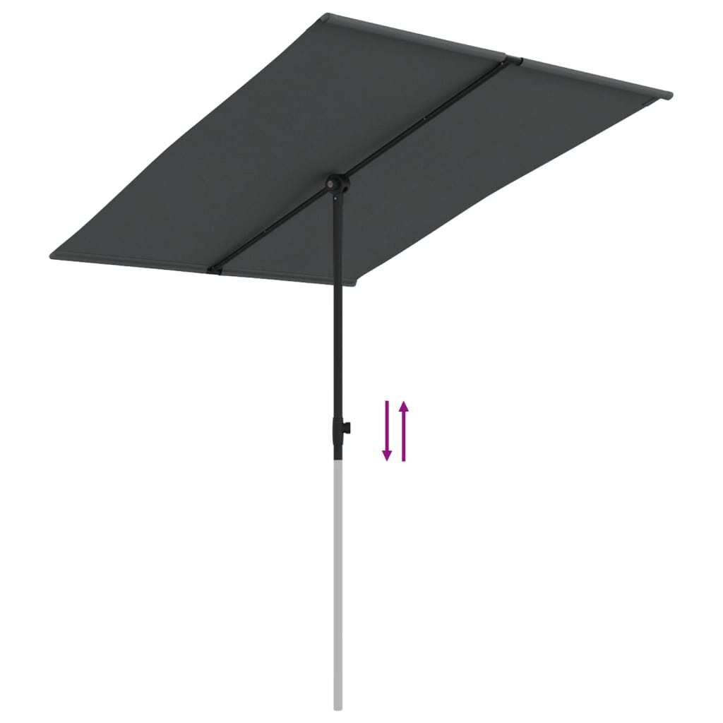 Garden Parasol with Aluminum Pole 6.6'x4.9'Anthracite W2B