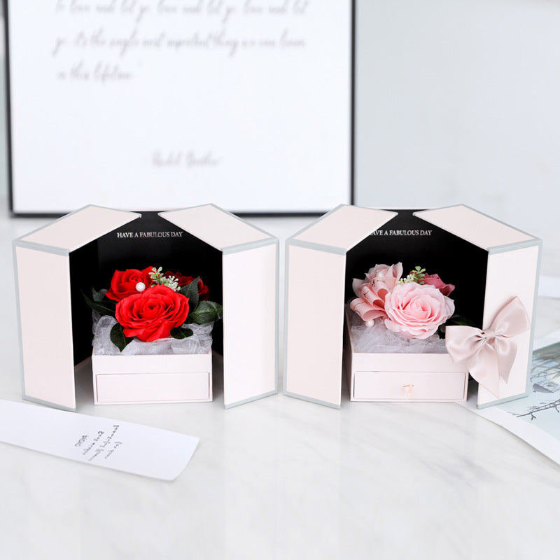 Creative Rose Jewelry Gift Box For Christmas And Valentine's Day CJD