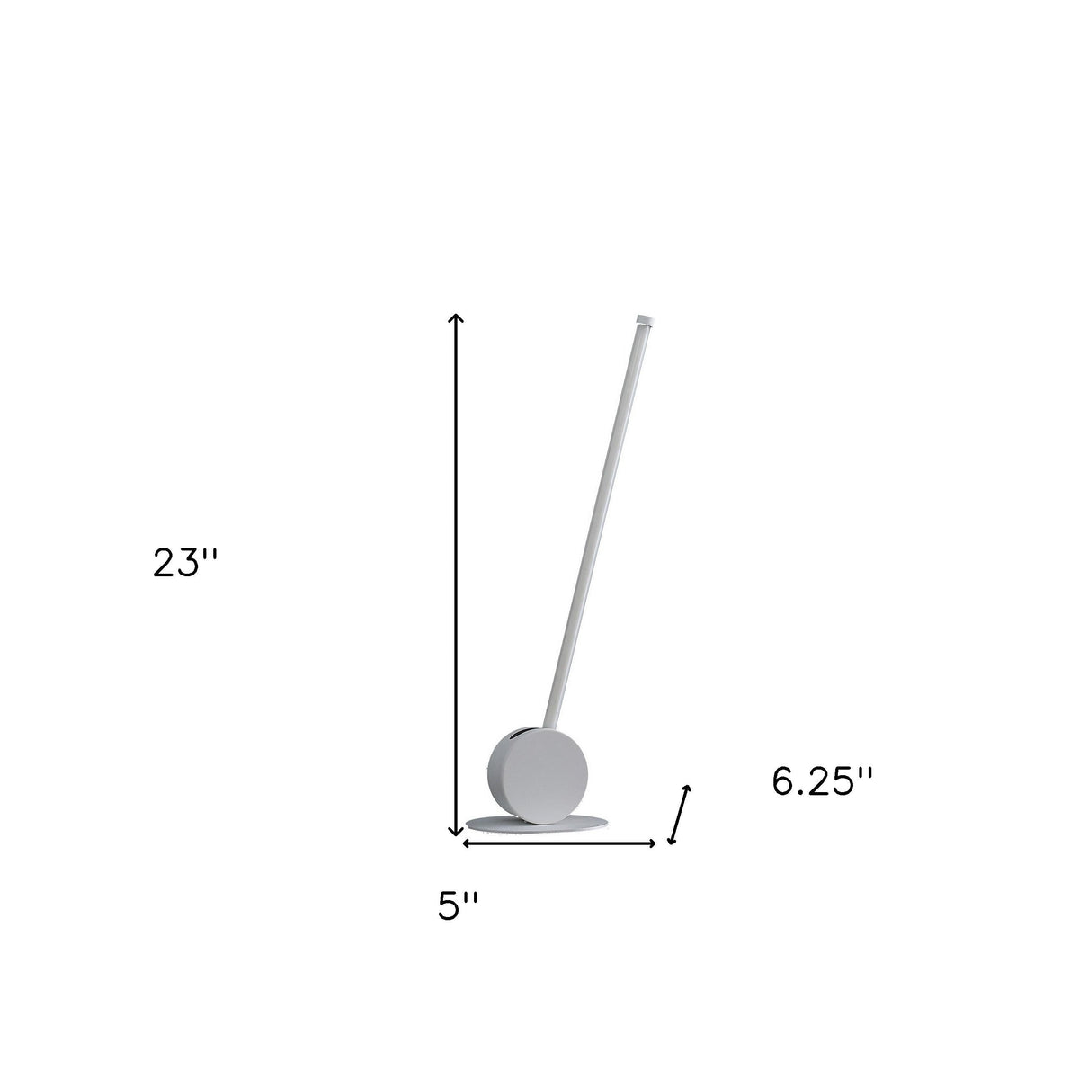 23" White Metal Leaning Stick LED Table Lamp W2B