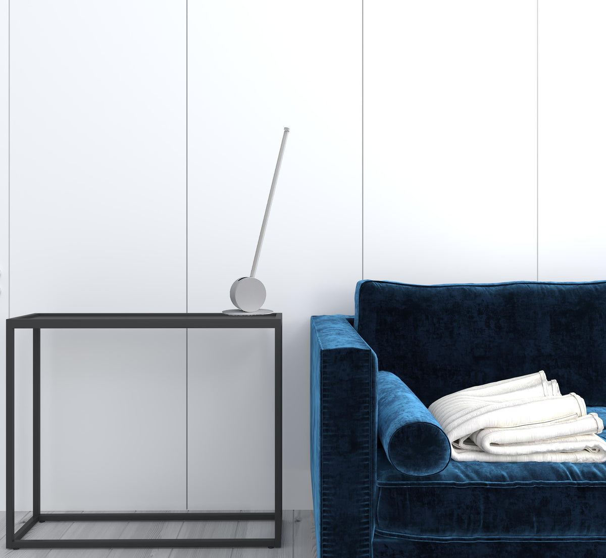 23" White Metal Leaning Stick LED Table Lamp W2B