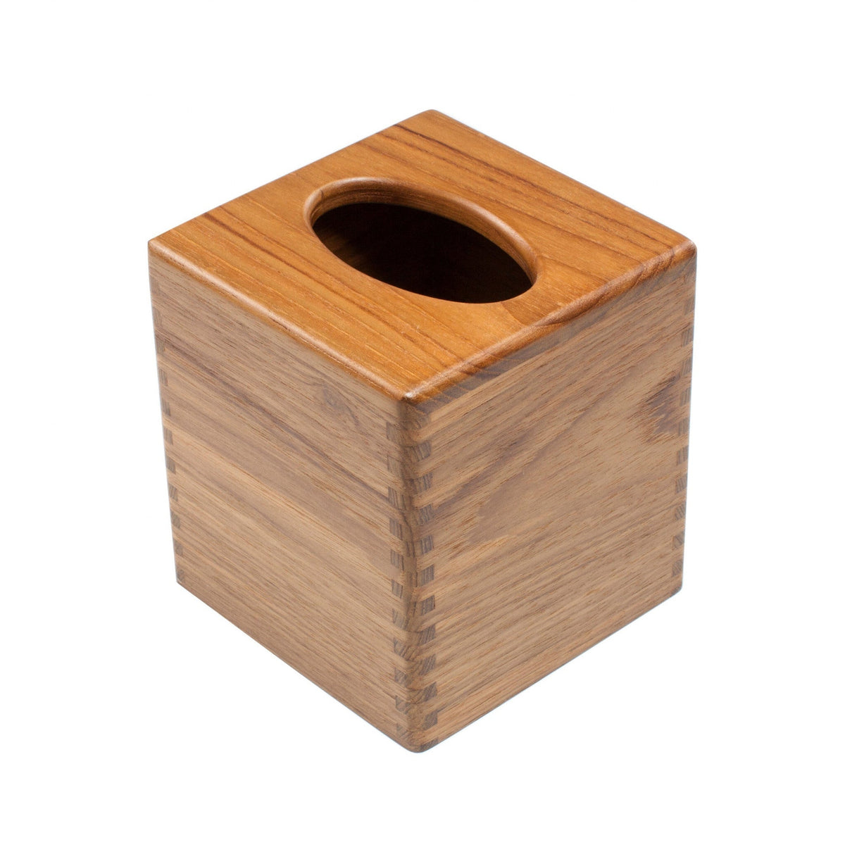 Traditional Solid Teak Square Tissue Box Cover W2B