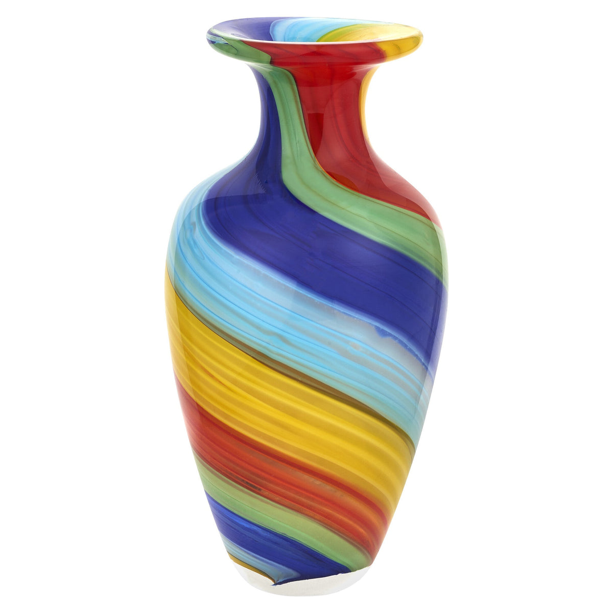 10" Rainbow Murano Glass Abstract Round Table Vase W2B