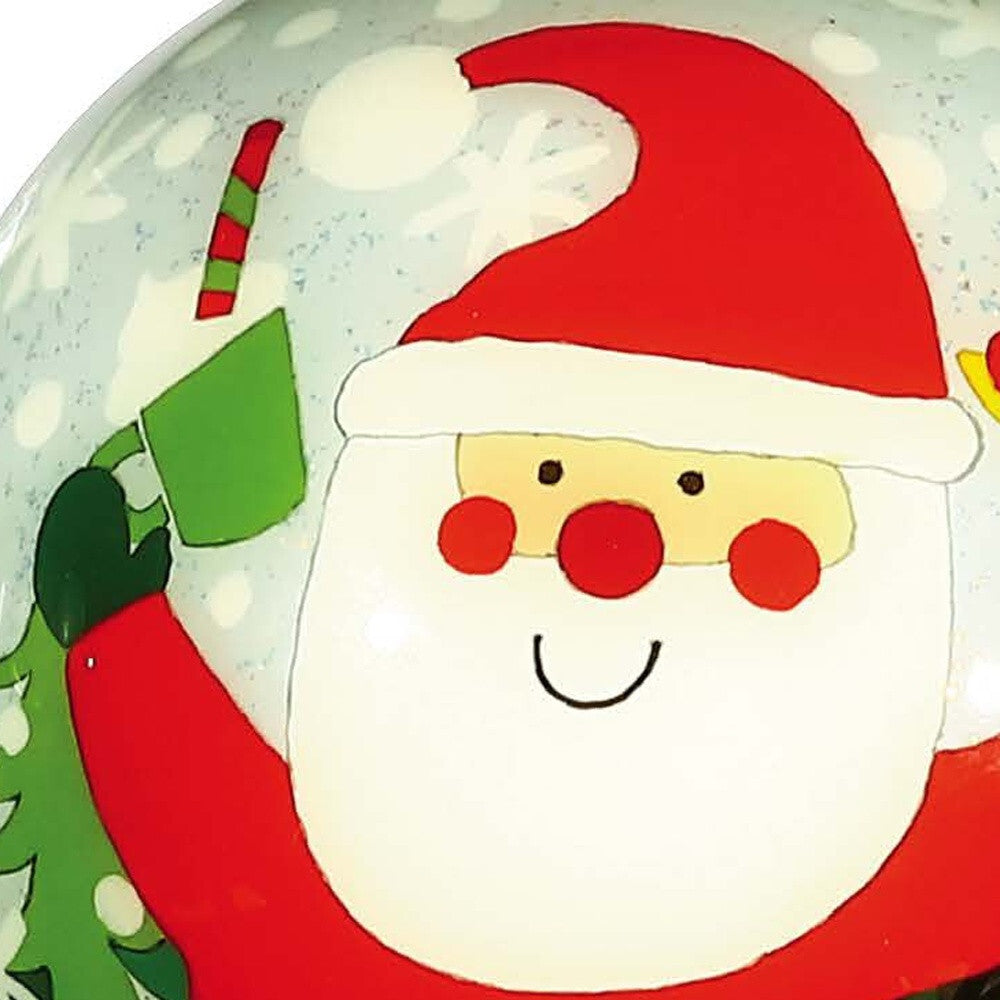 Festive Glitter Santa Hand Painted Mouth Blown Glass Ornament W2B
