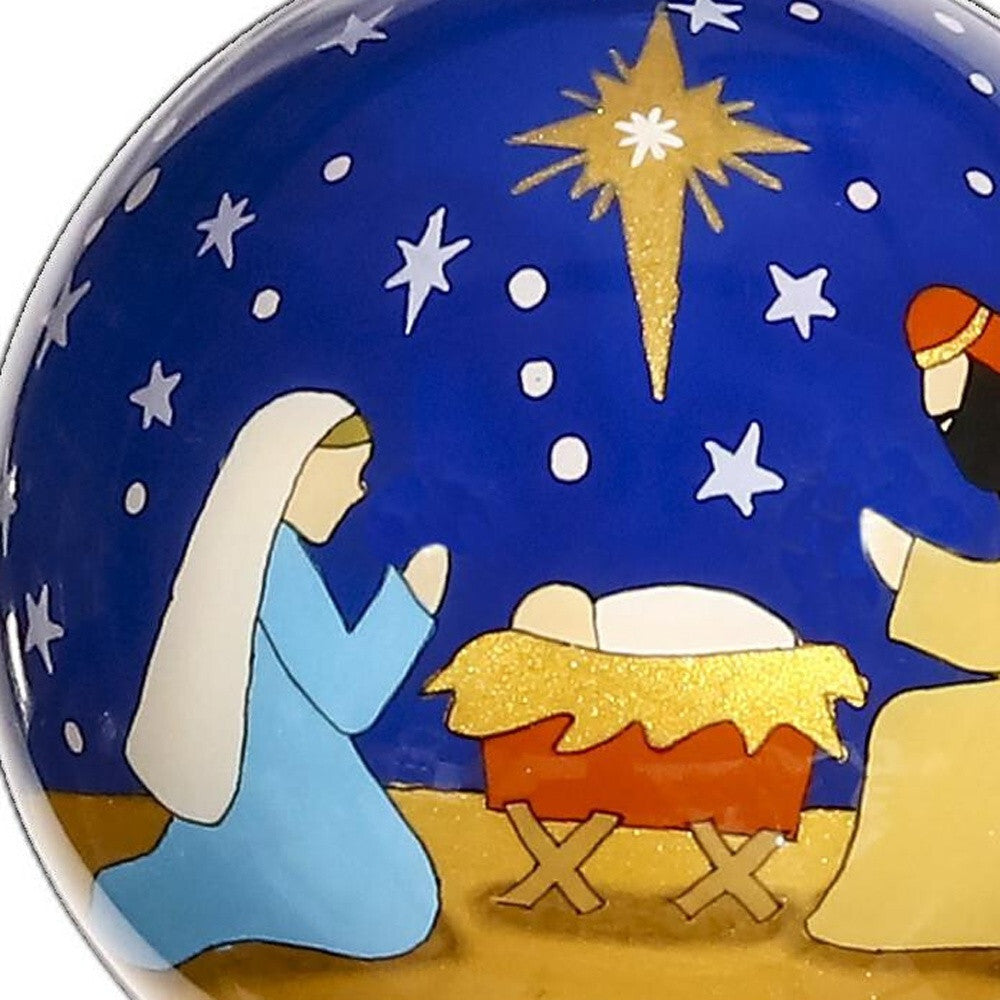 Silent Night Hand Painted Mouth Blown Glass Ornament W2B