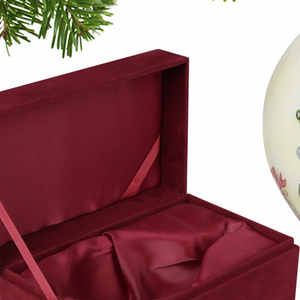 Baby Carriage with Presents Hand Painted Mouth Blown Glass Ornament W2B