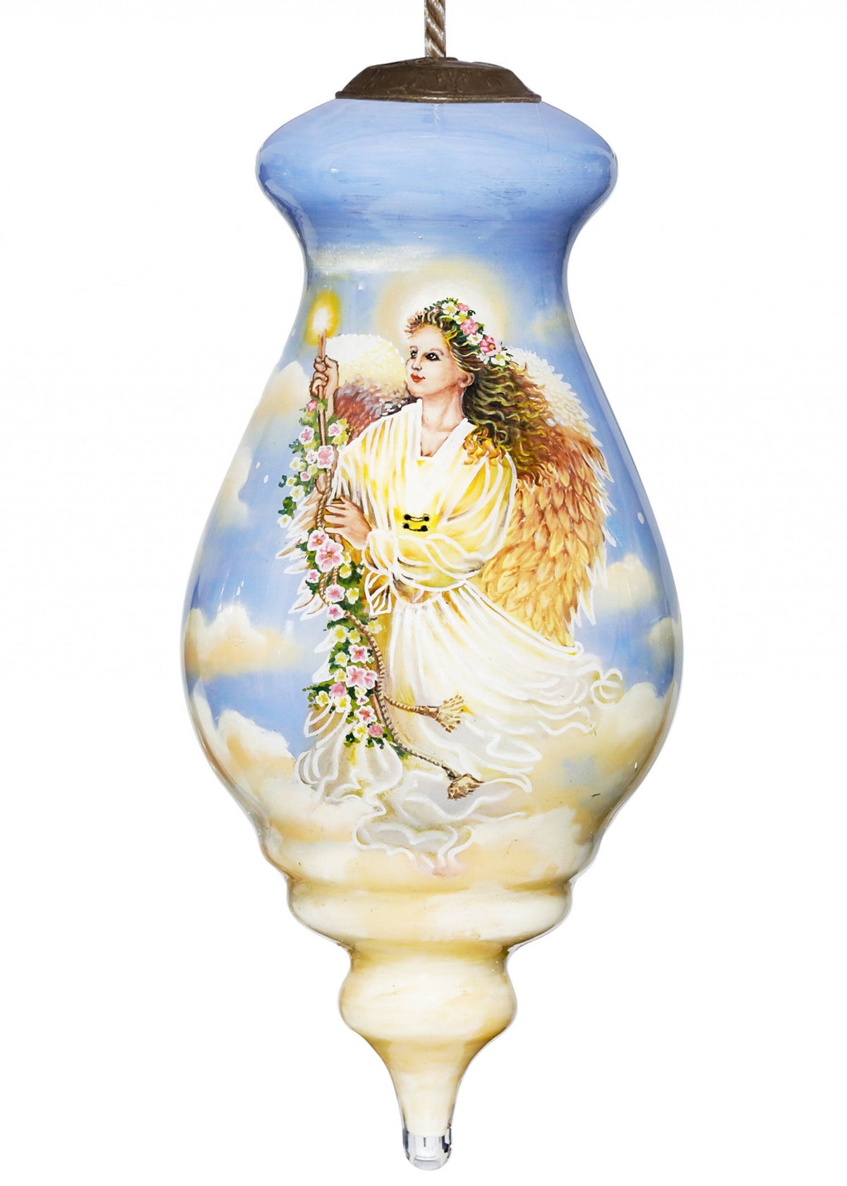 Angel Divine Hand Painted Mouth Blown Glass Ornament W2B
