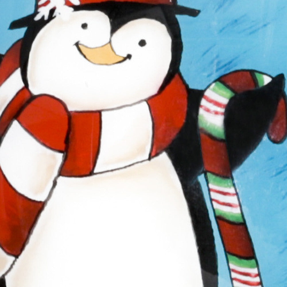 Anywhere with You is Always Better Penguin Hand Painted Mouth Blown Glass Ornament W2B