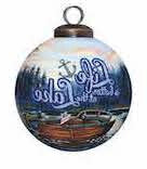Scenic Life is Better at the Lake Hand Painted Mouth Blown Glass Ornament W2B