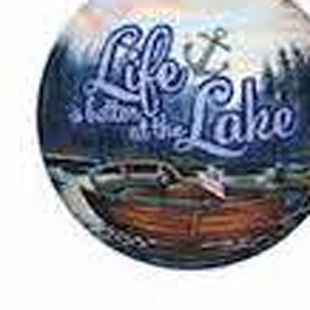 Scenic Life is Better at the Lake Hand Painted Mouth Blown Glass Ornament W2B