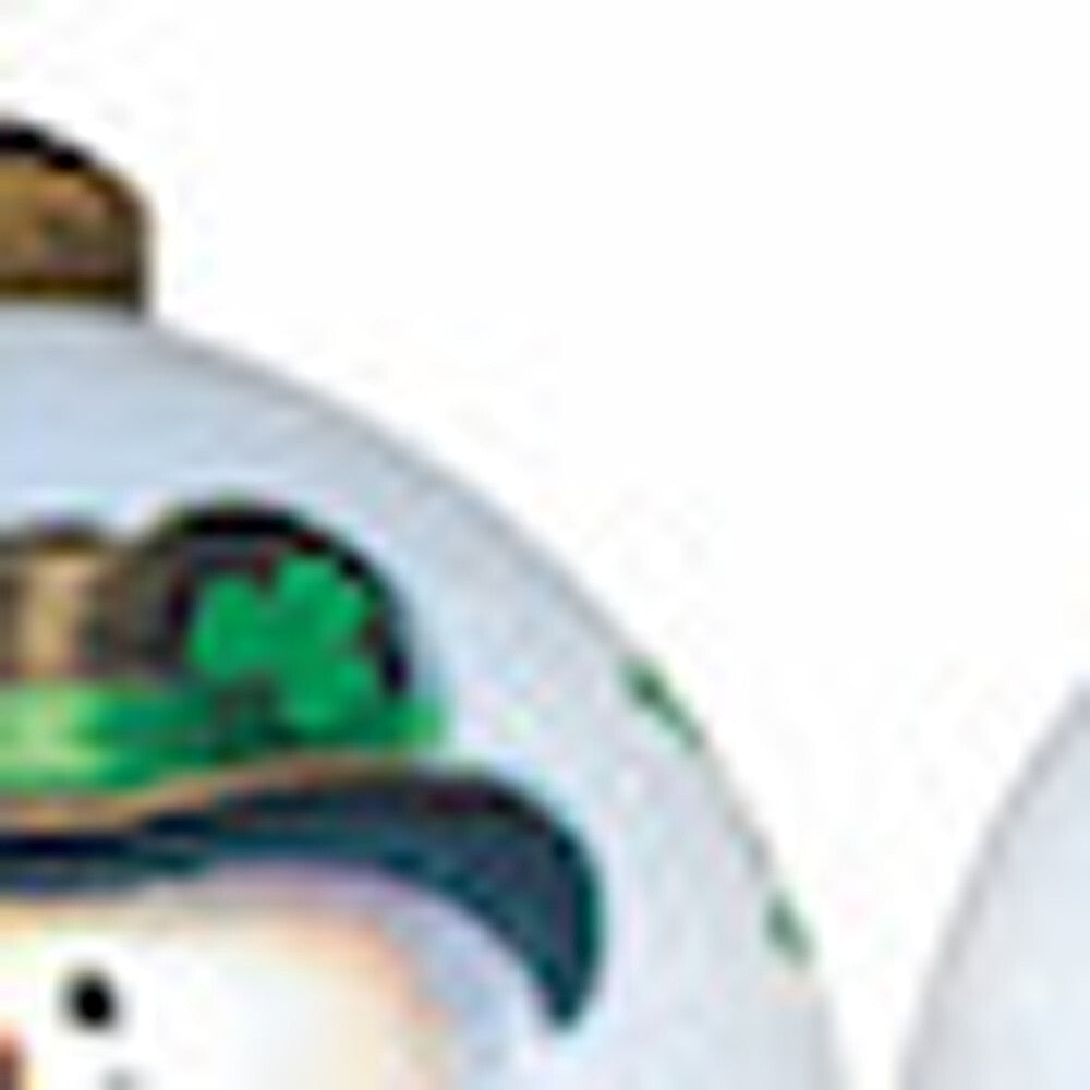 Green Irish Snowman Hand Painted Mouth Blown Glass Ornament W2B