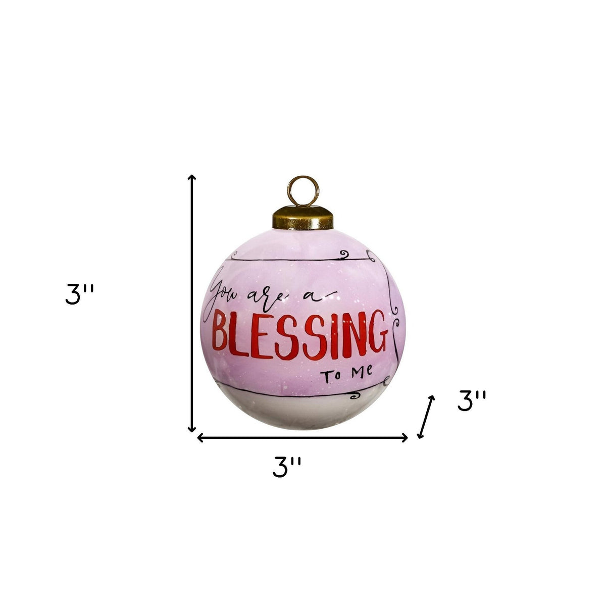 Snowman You Are a Blessing To Me Hand Painted Mouth Blown Glass Ornament W2B