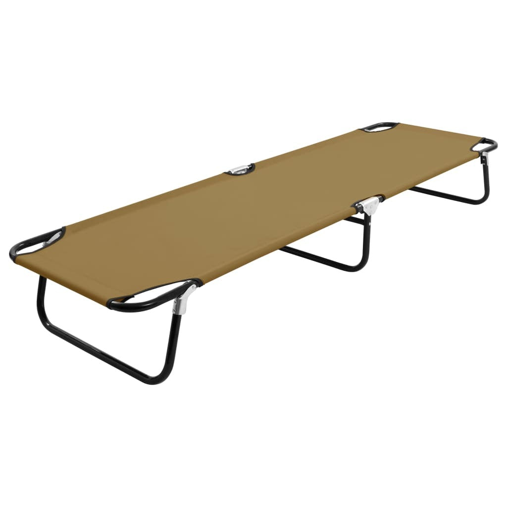 Folding Sun Lounger Taupe Steel W2B