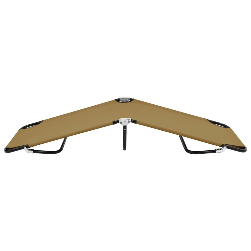 Folding Sun Lounger Taupe Steel W2B