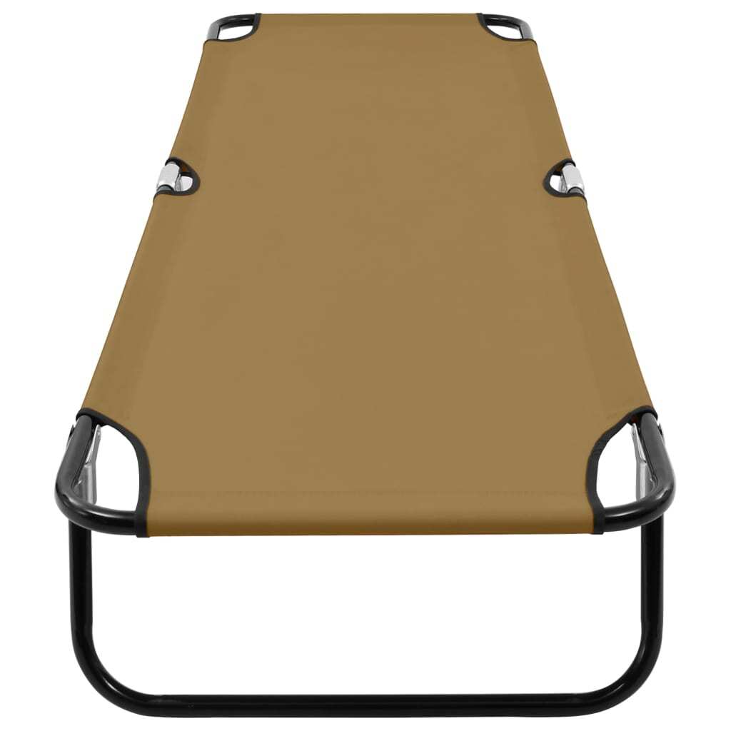 Folding Sun Lounger Taupe Steel W2B