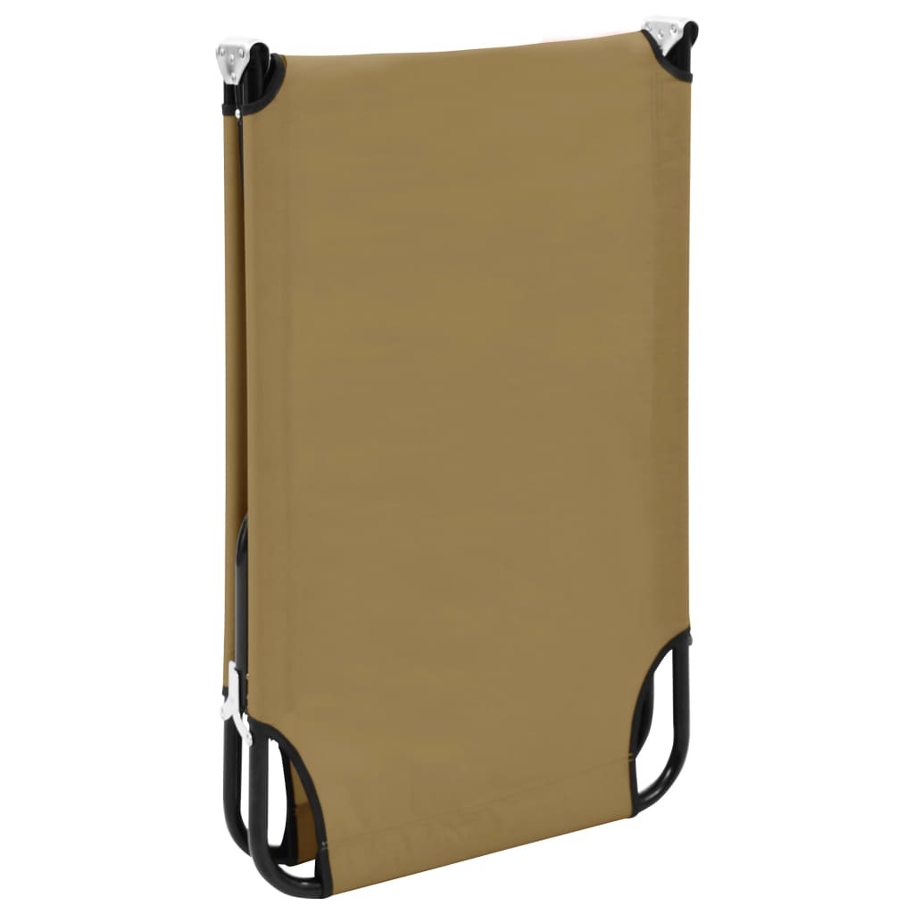Folding Sun Lounger Taupe Steel W2B