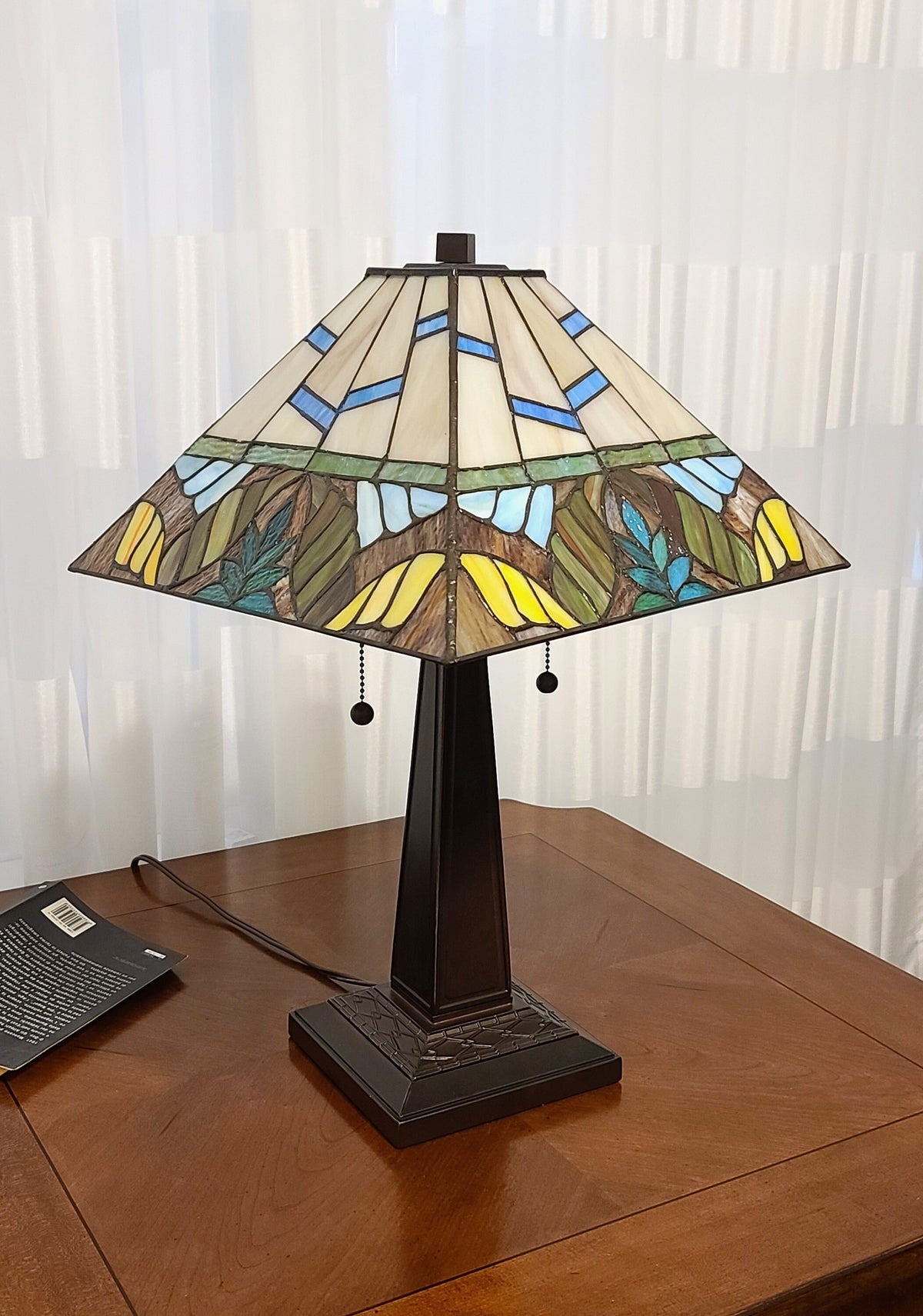 22" Dark Brown Metal Two Light Candlestick Table Lamp With White Shade W2B