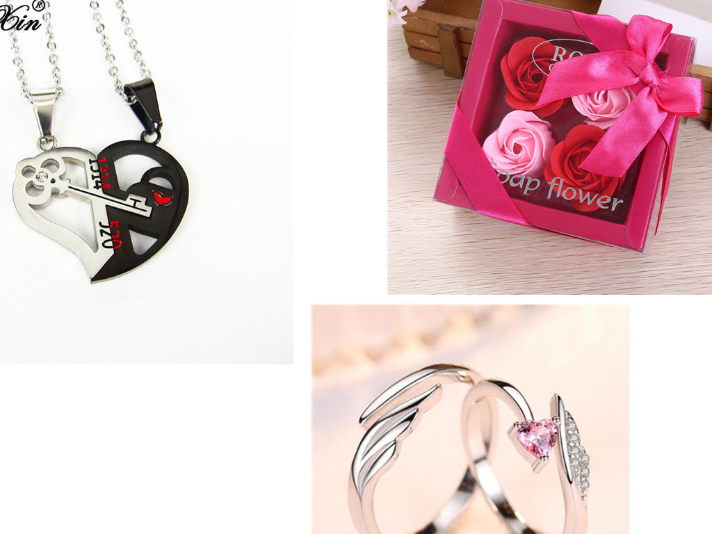 4 Rose Soap Flowers Gift Box For Valentine's Day CJD