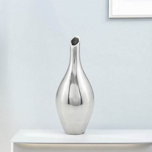 16" Silver Bud Aluminum Table Vase W2B