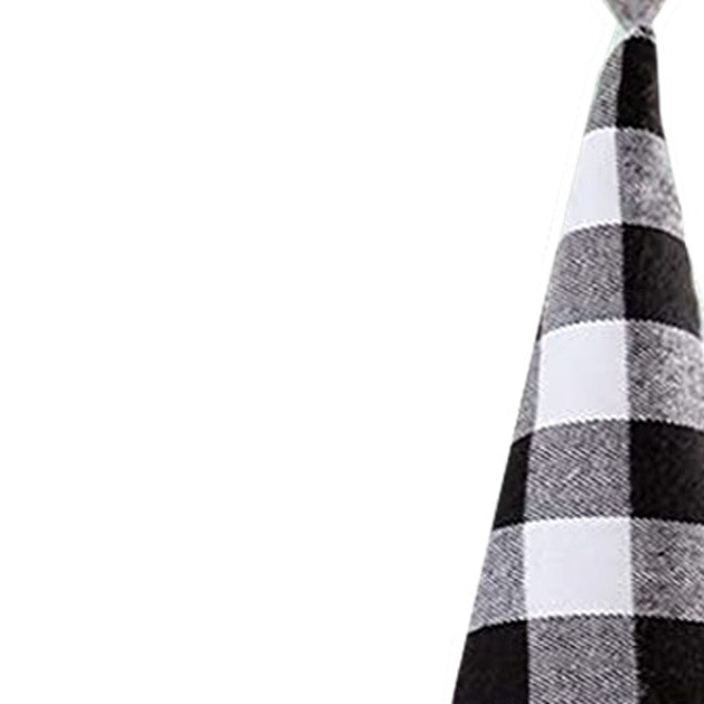 27" Black And White Felt And Faux Fur Gnome Adjustable Height Tree Topper W2B
