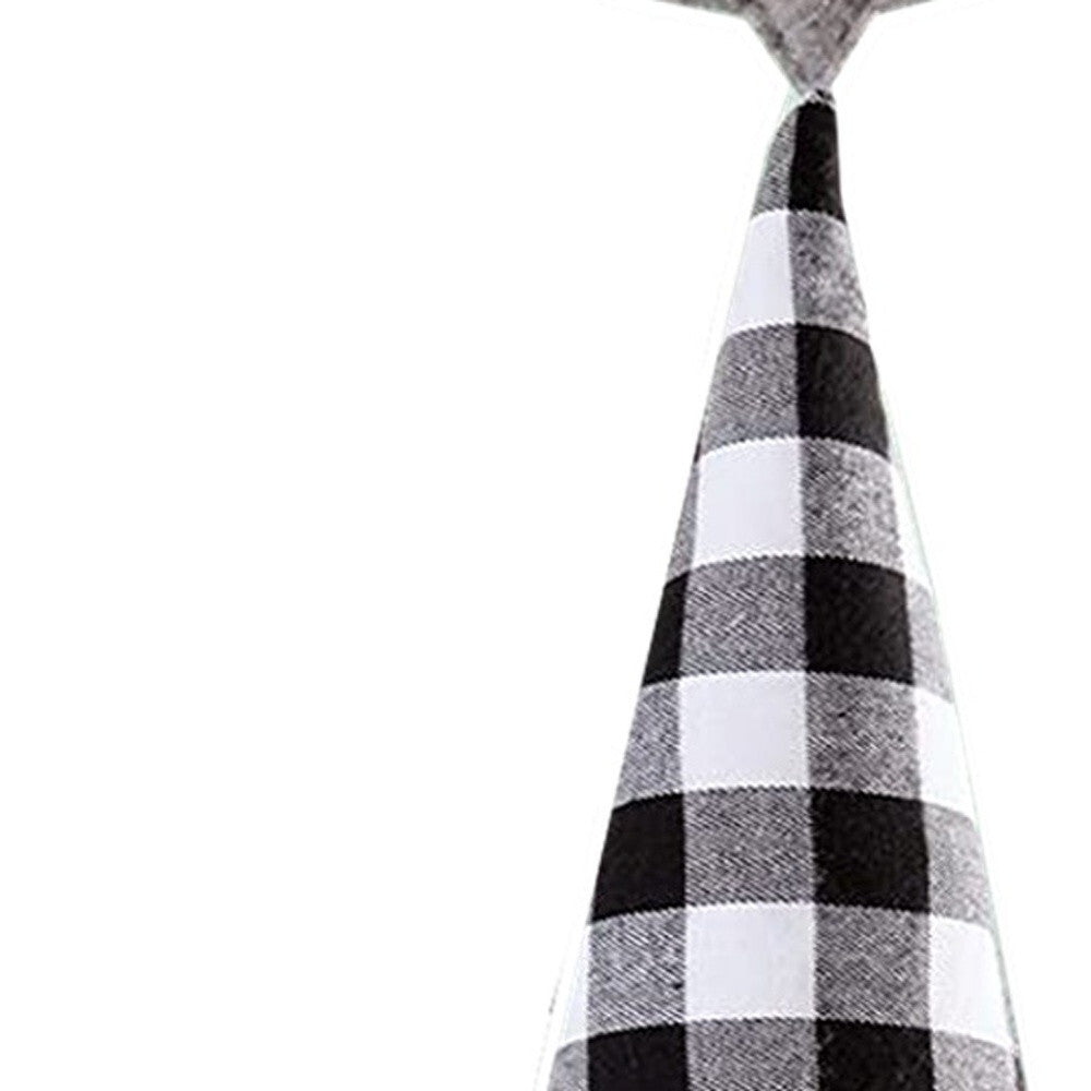 27" Black And White Felt And Faux Fur Gnome Adjustable Height Tree Topper W2B