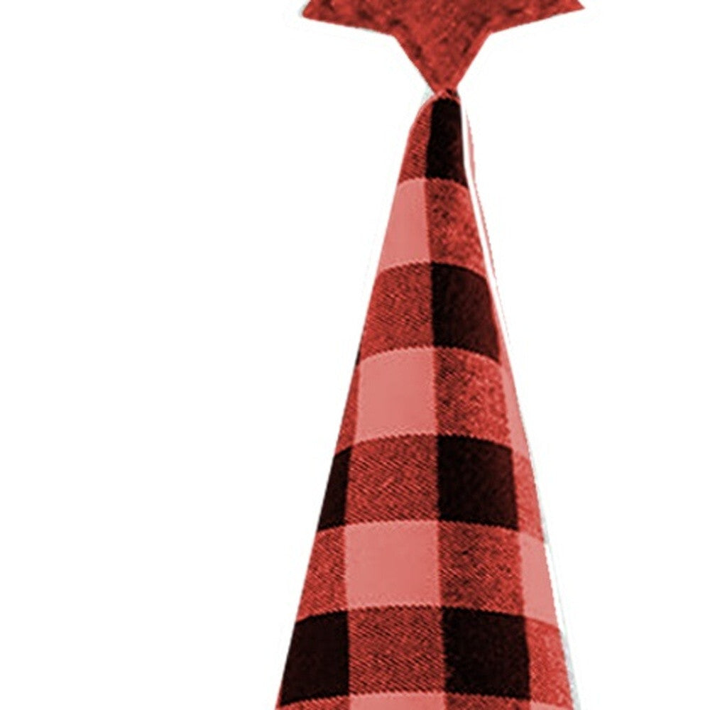 27" Black And Black Felt And Faux Fur Gnome Adjustable Height Tree Topper W2B