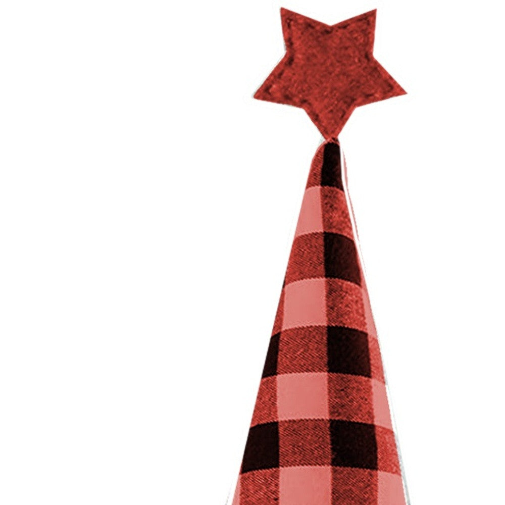 27" Black And Black Felt And Faux Fur Gnome Adjustable Height Tree Topper W2B