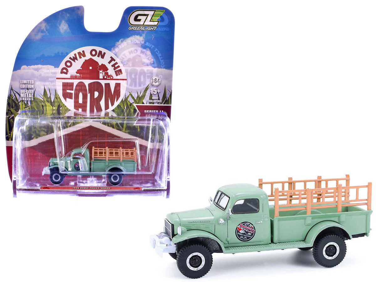 1946 Dodge Power Wagon Pickup Truck "Strawberry Farm" Green "Down on the Farm" Series 11 1/64 Diecast Model by Greenlight Greenlight