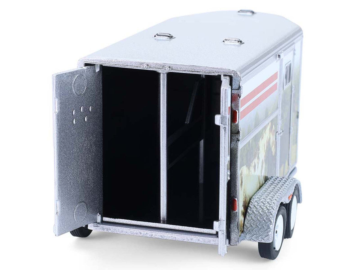 Horse Trailer Silver with Custom Horse Wrap "Down on the Farm" Series 11 1/64 Diecast Model by Greenlight Greenlight