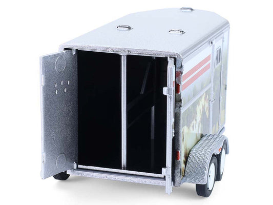 Horse Trailer Silver with Custom Horse Wrap "Down on the Farm" Series 11 1/64 Diecast Model by Greenlight Greenlight