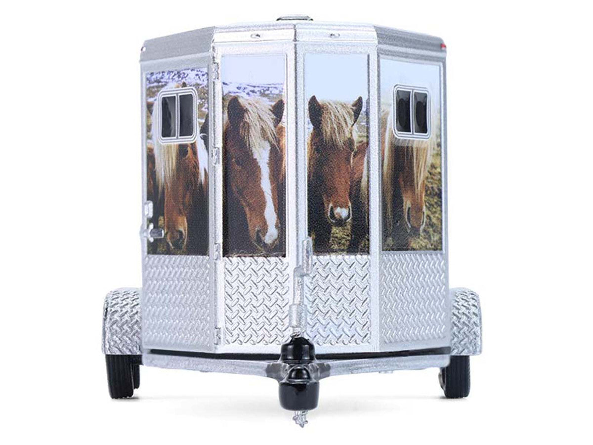 Horse Trailer Silver with Custom Horse Wrap "Down on the Farm" Series 11 1/64 Diecast Model by Greenlight Greenlight