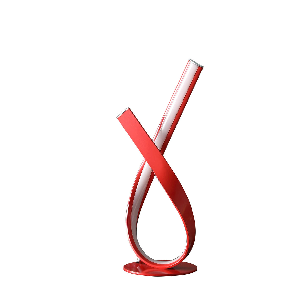 17" Red Modern Abstract Ribbons Table Lamp W2B