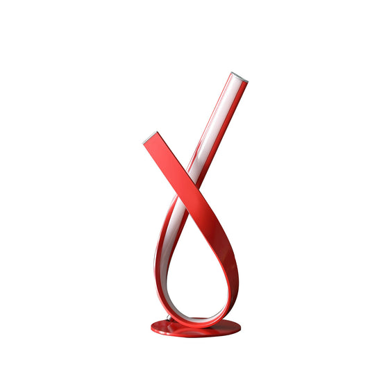 17" Red Modern Abstract Ribbons Table Lamp W2B