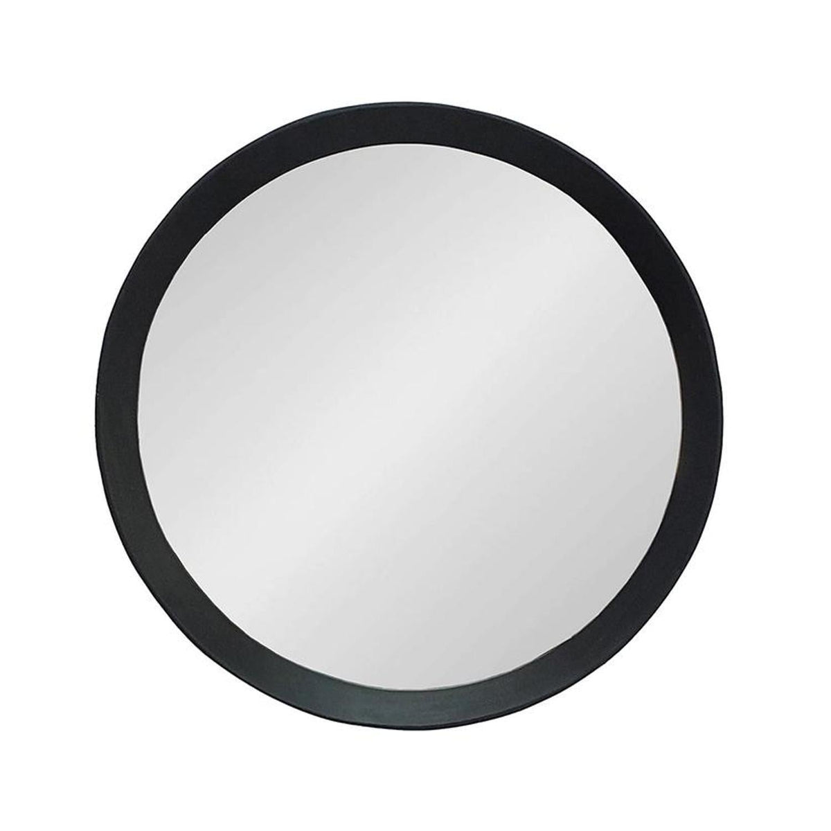 20" Black Round Wood Framed Accent Mirror W2B