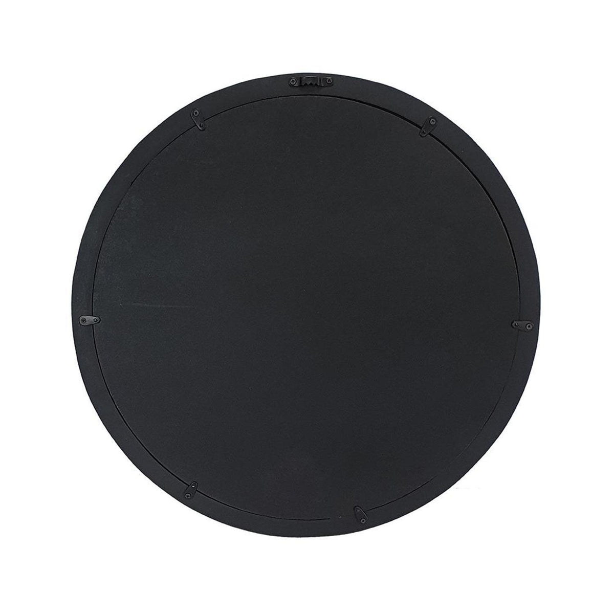 20" Black Round Wood Framed Accent Mirror W2B