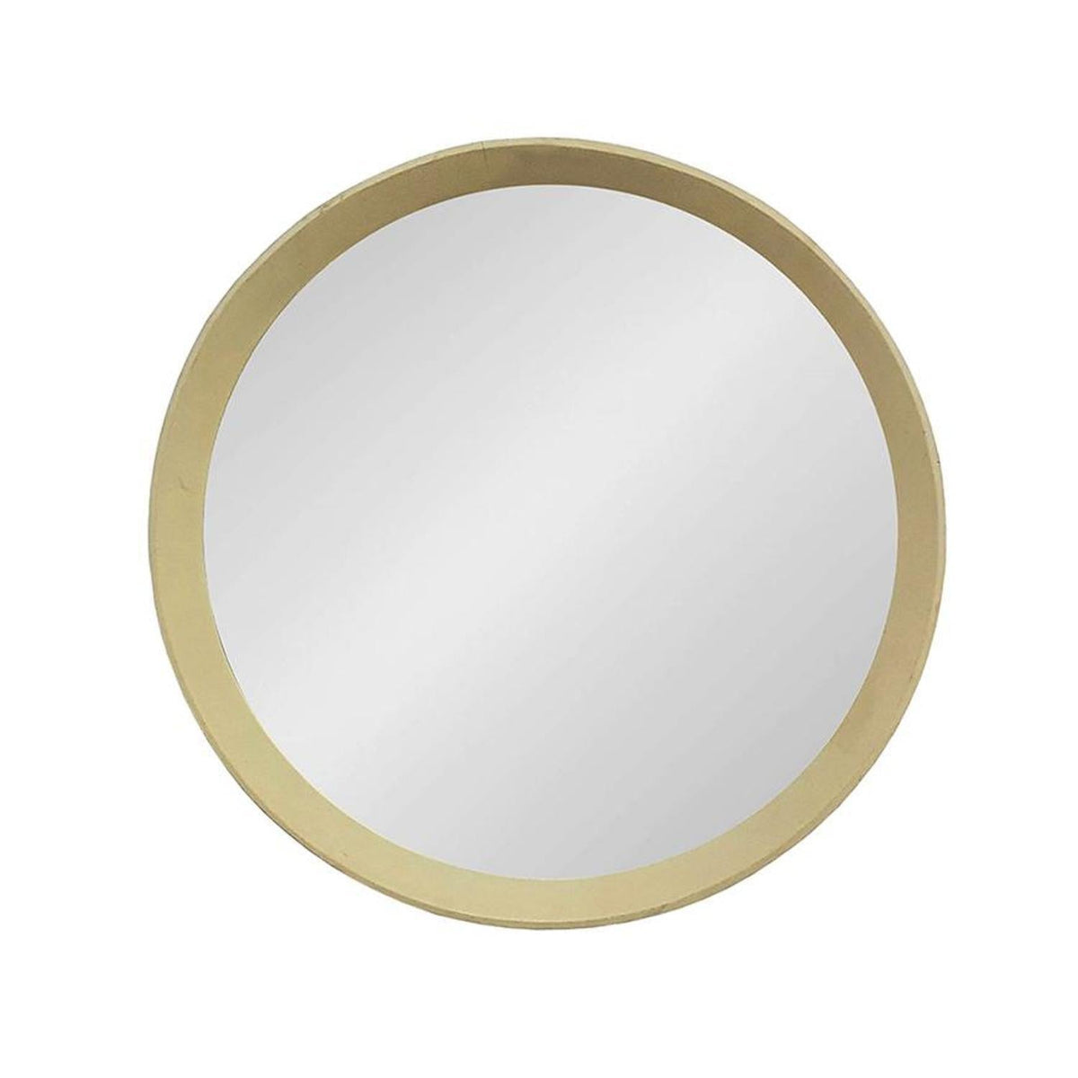 20" Cream Round Wood Framed Accent Mirror W2B