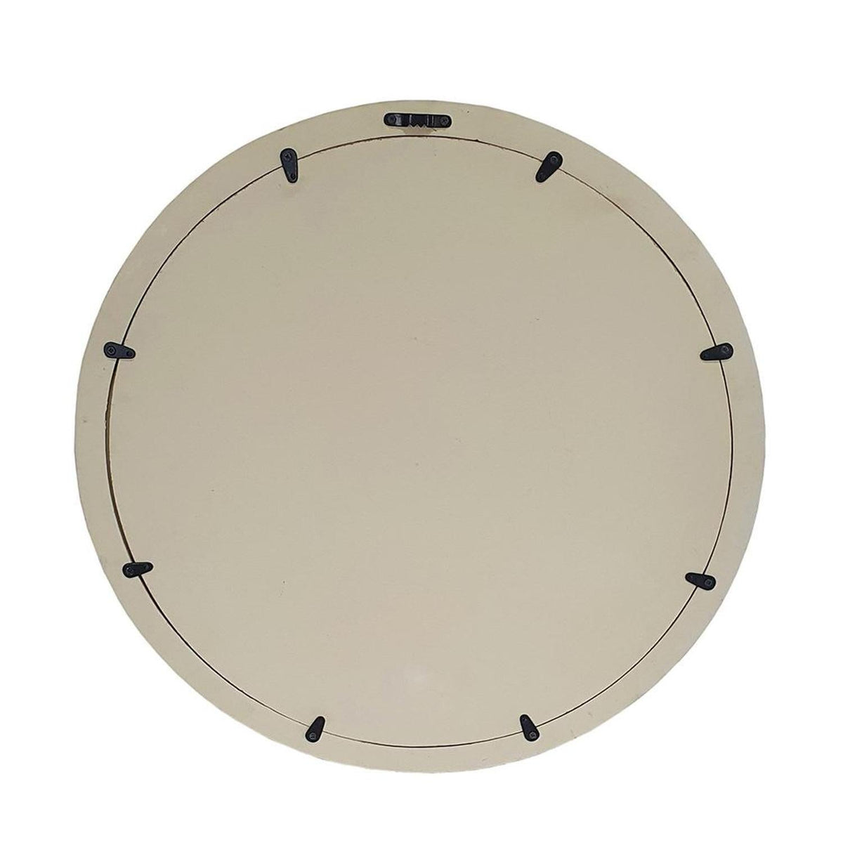 20" Cream Round Wood Framed Accent Mirror W2B