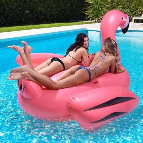 Environmental protection thickening 190CM with cup holder cup hole rope buckle inflatable flamingo powder swan floating row mount CJD
