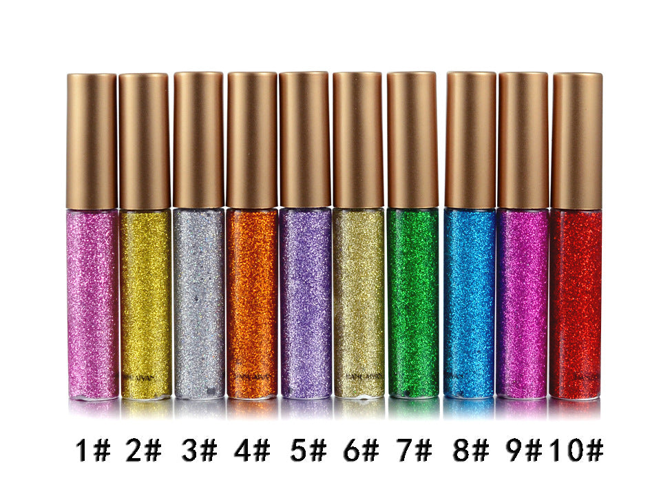 HANDAIYAN Brand 1 Pcs Glitter Liquid Eyeliner Pen 10 Colors Metallic Shine Eye Shadow & Liner Combination Pencil Eyes Makeup CJD