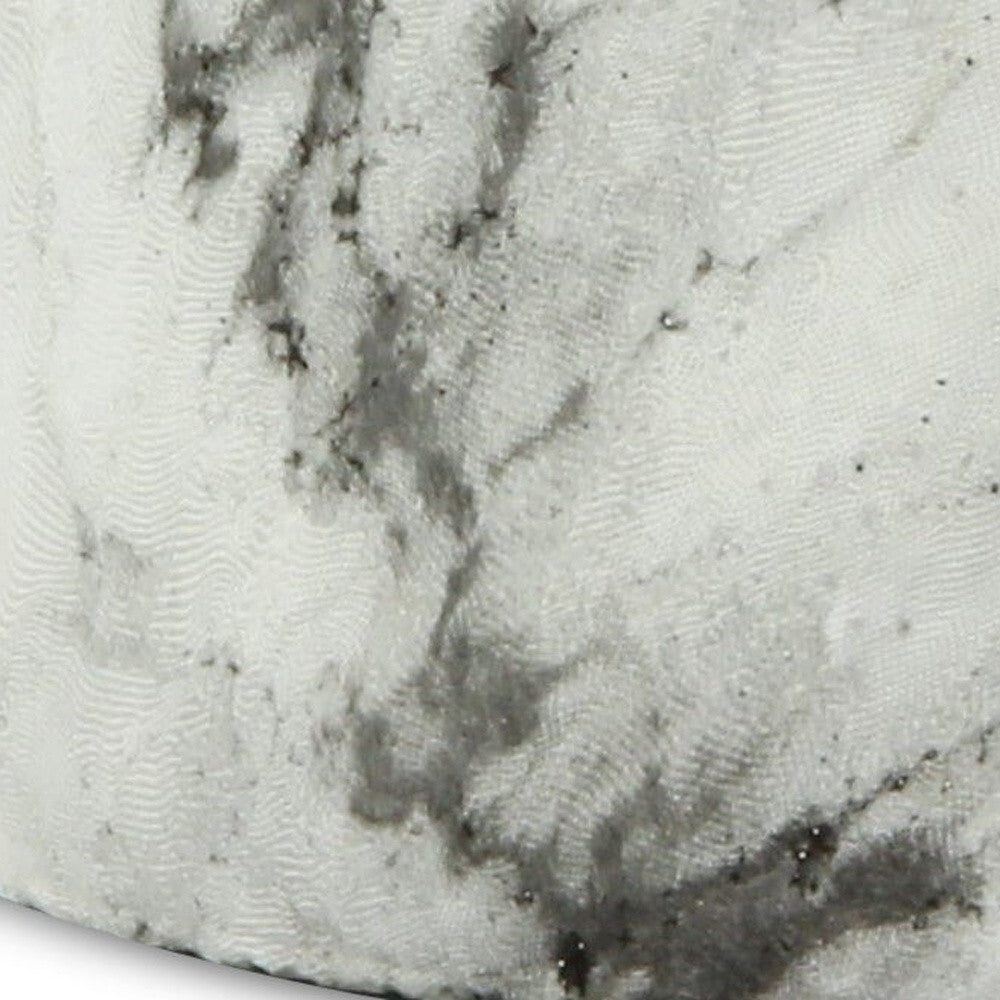 6" White and Gray Marbleized Ceramic Indoor Outdoor Round Pot Planter W2B