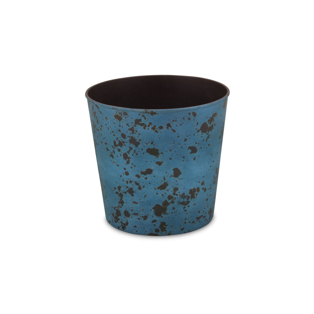 11" Blue Recycled Plastic Indoor Outdoor Round Pot Planter W2B