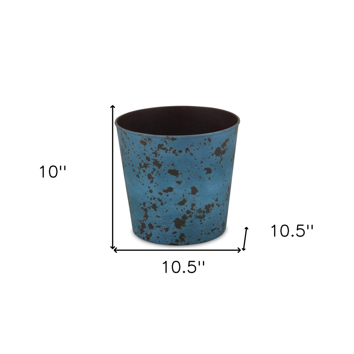 11" Blue Recycled Plastic Indoor Outdoor Round Pot Planter W2B